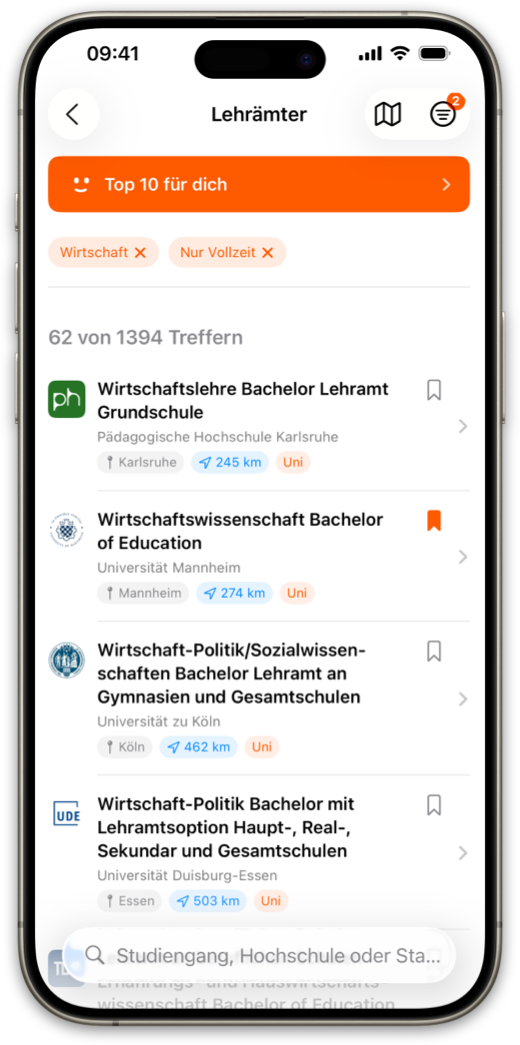 Studiengänge durchsuchen