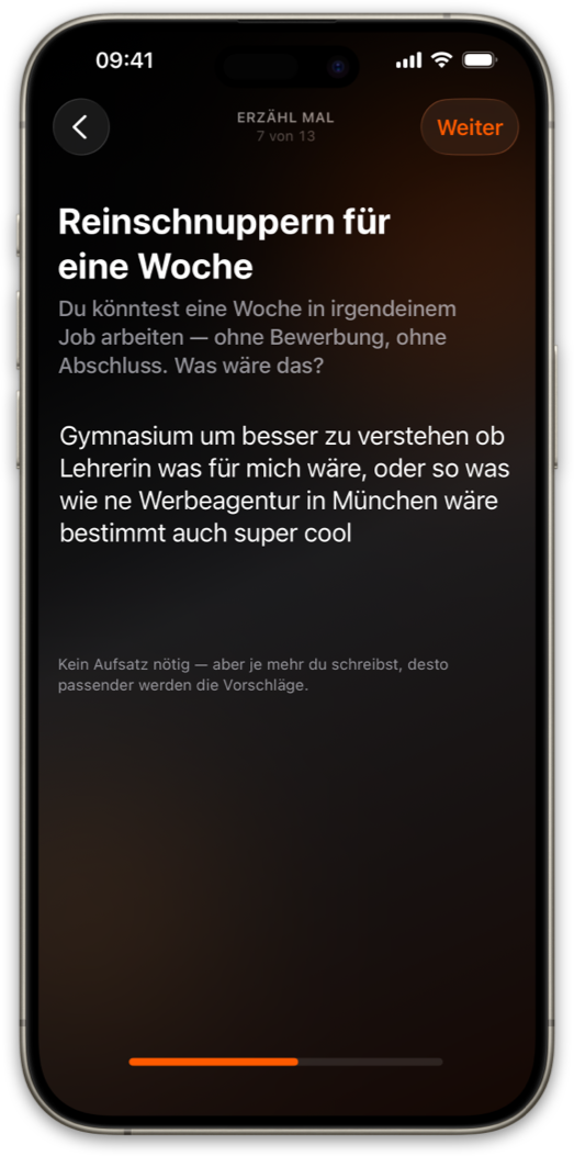 Onboarding Frage